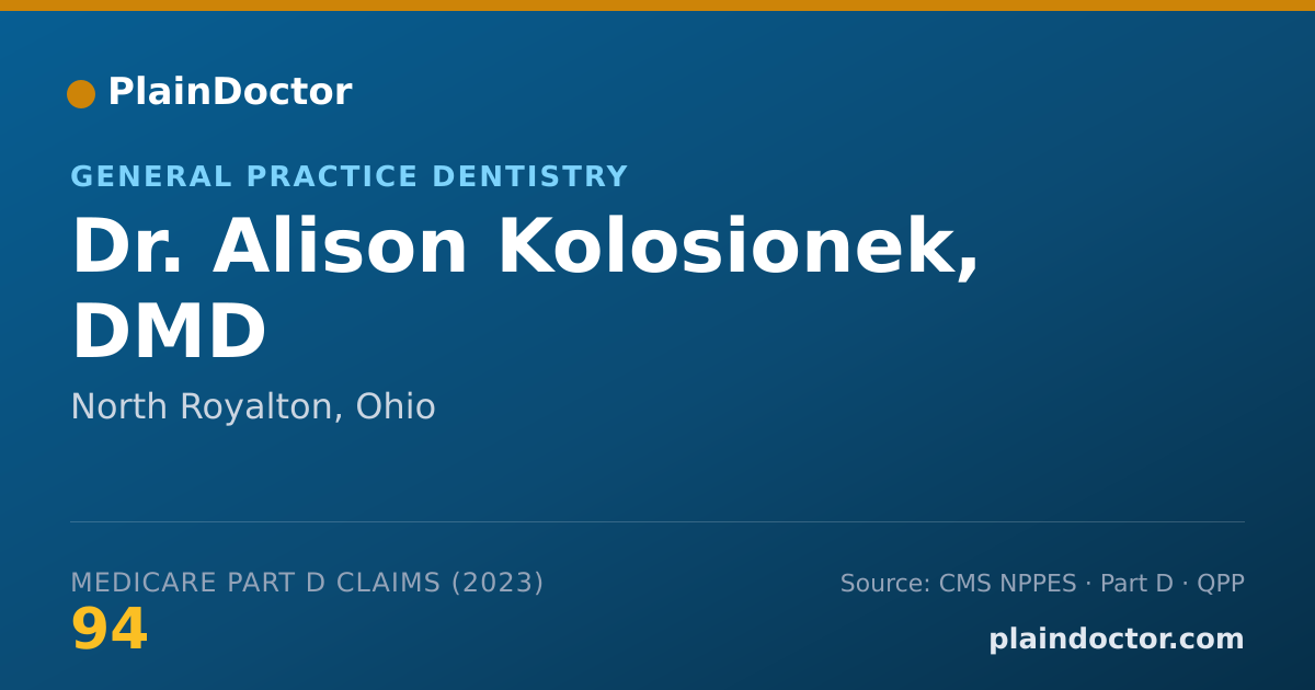 Shareable card for Alison Kolosionek, DMD - General Practice Dentistry, North Royalton, OH