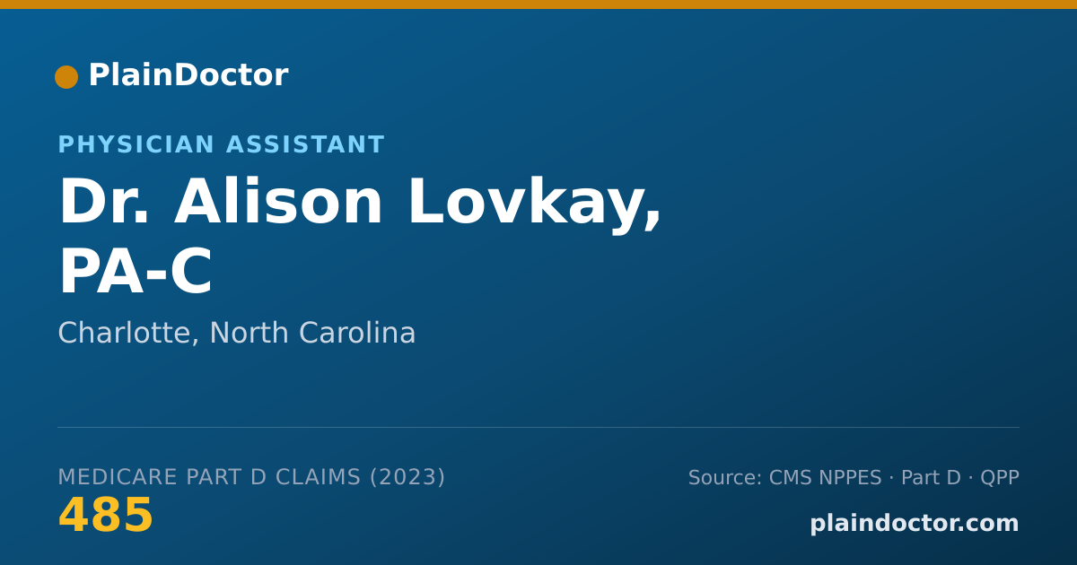 Shareable card for Alison Lovkay, PA-C - Physician Assistant, Charlotte, NC