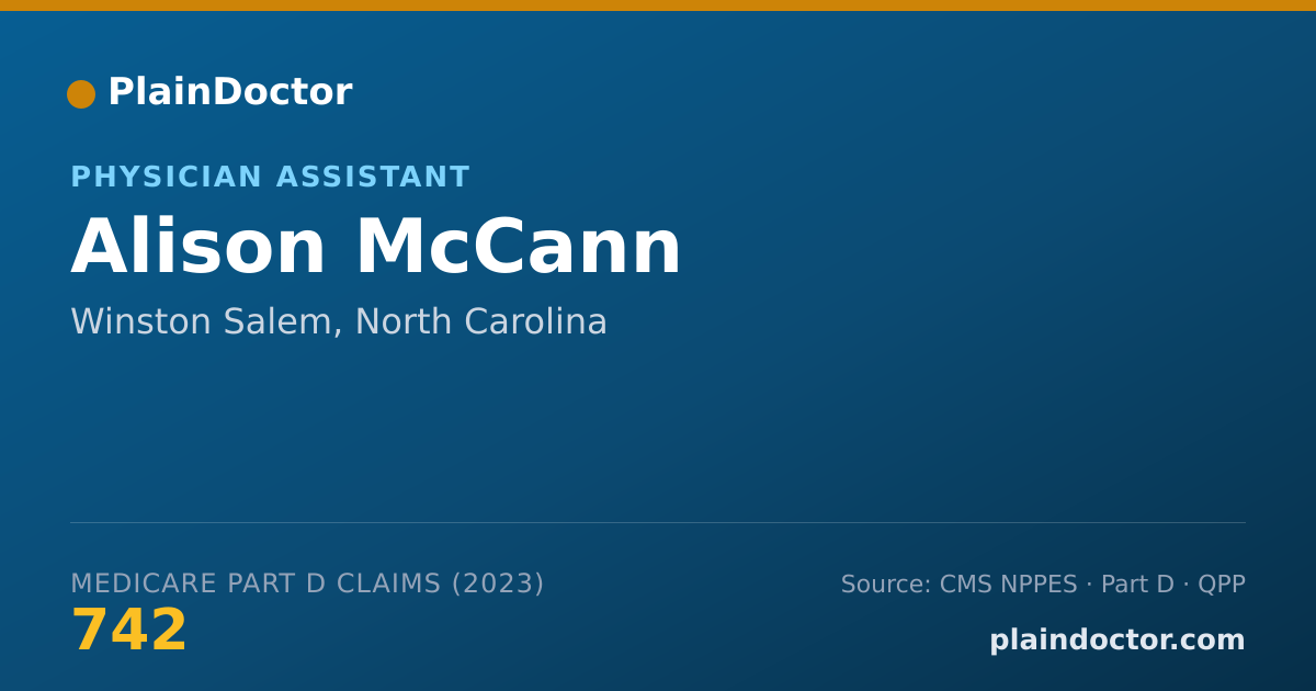 Shareable card for Alison McCann - Physician Assistant, Winston Salem, NC