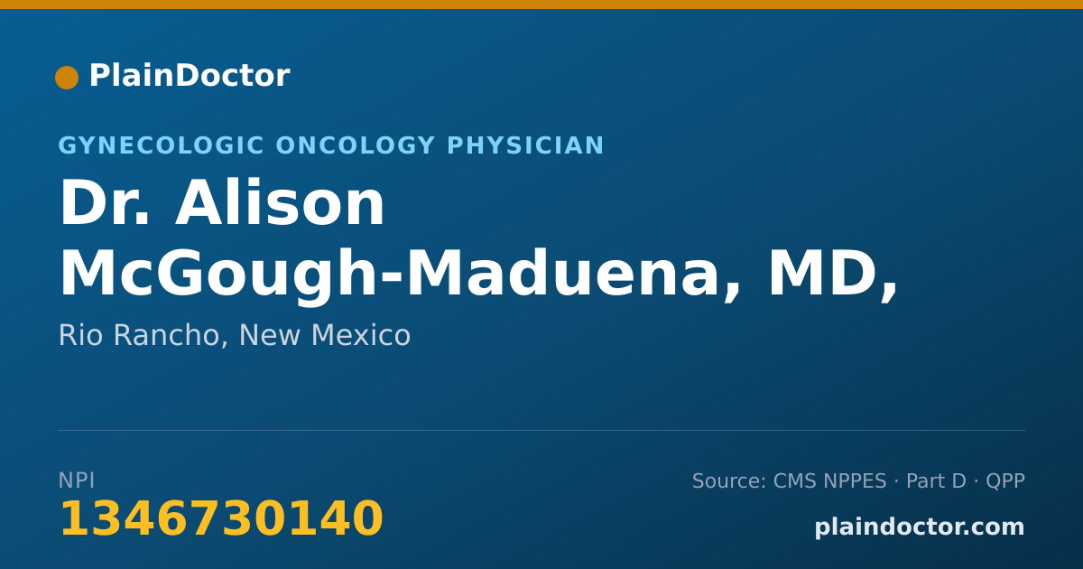 Shareable card for Alison McGough-Maduena, MD, MPH - Gynecologic Oncology Physician, Rio Rancho, NM