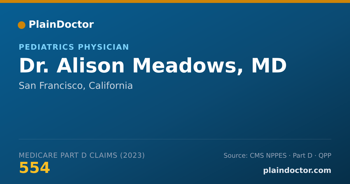 Shareable card for Alison Meadows, MD - Pediatrics Physician, San Francisco, CA