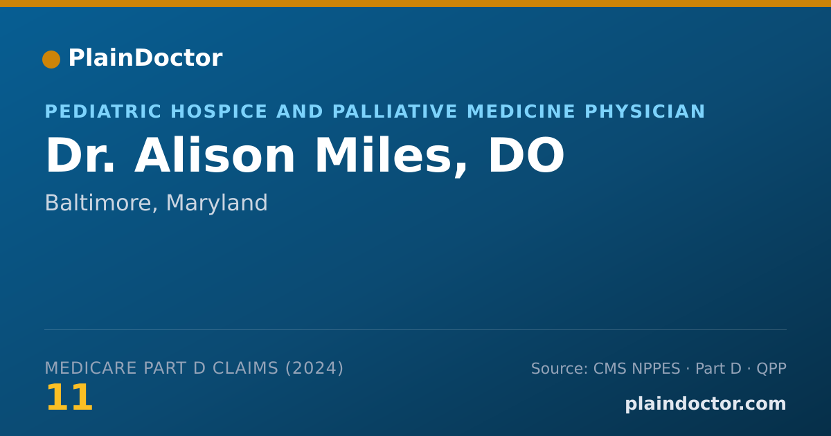 Shareable card for Alison Miles, DO - Pediatric Hospice and Palliative Medicine Physician, Baltimore, MD