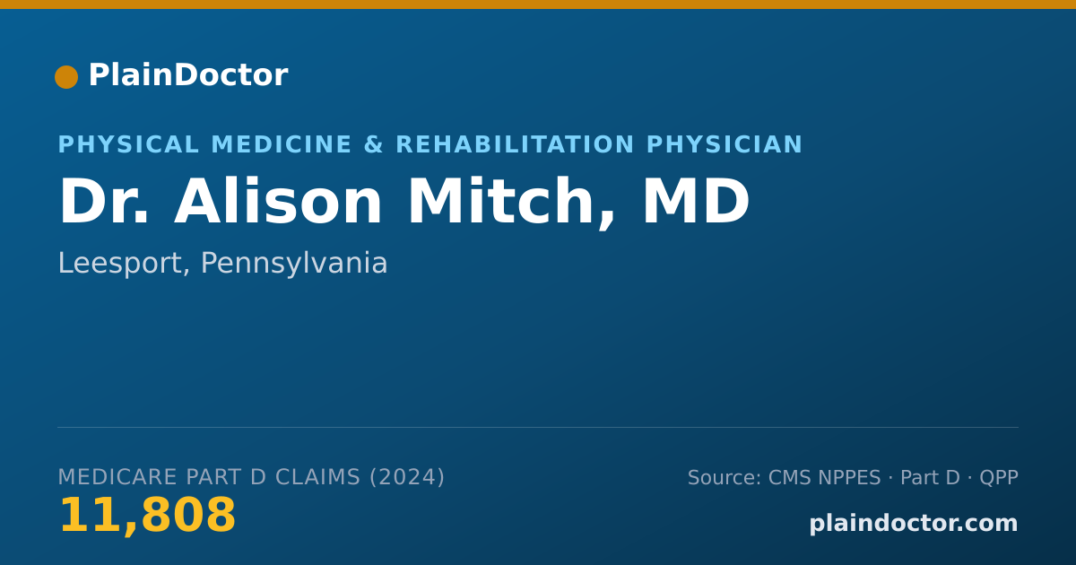 Shareable card for Alison Mitch, MD - Physical Medicine & Rehabilitation Physician, Leesport, PA