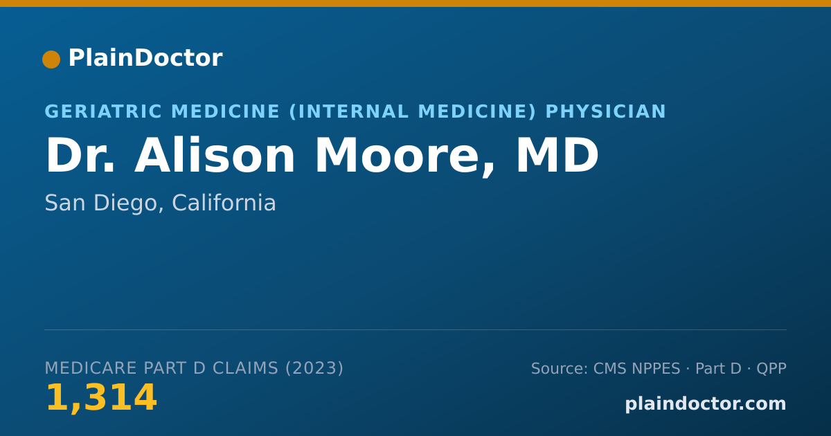 Shareable card for Alison Moore, MD - Geriatric Medicine (Internal Medicine) Physician, San Diego, CA
