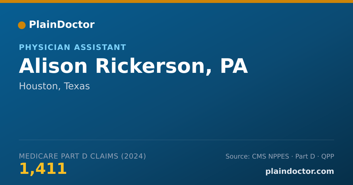 Shareable card for Alison Rickerson, PA - Physician Assistant, Houston, TX