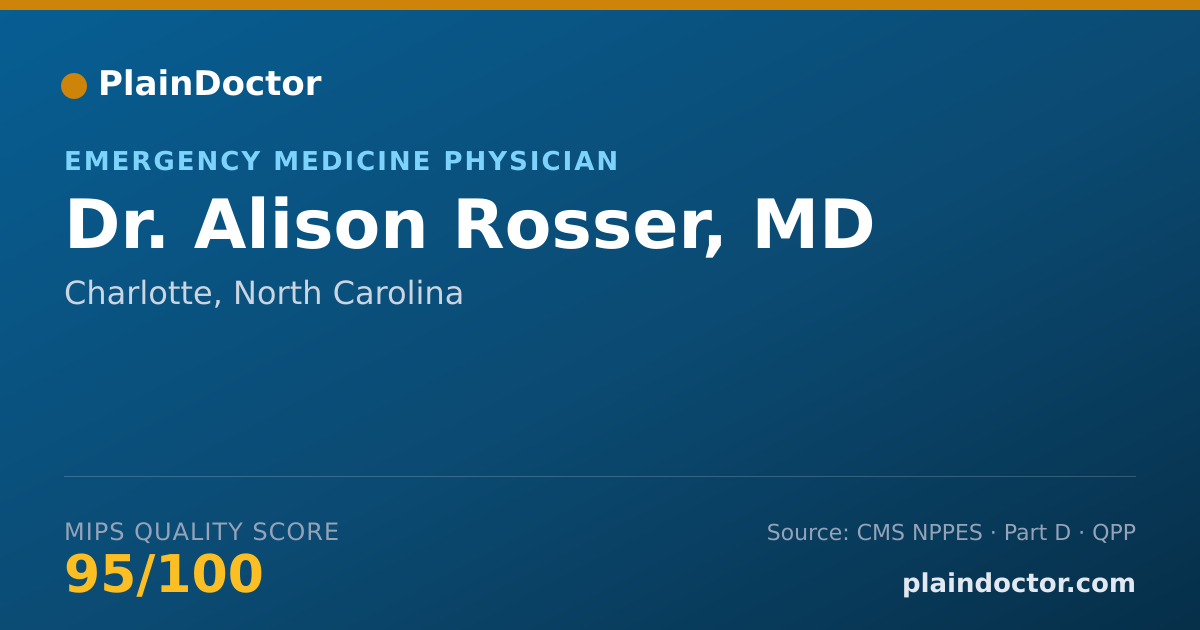 Shareable card for Alison Rosser, MD - Emergency Medicine Physician, Charlotte, NC