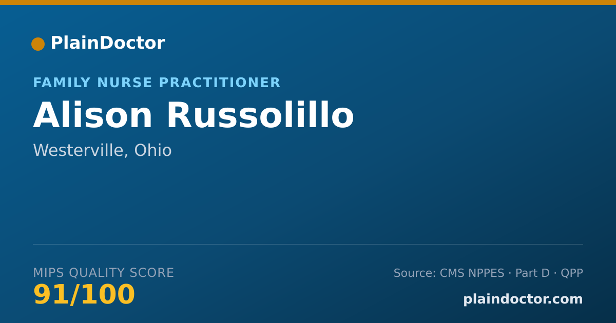 Shareable card for Alison Russolillo - Family Nurse Practitioner, Westerville, OH