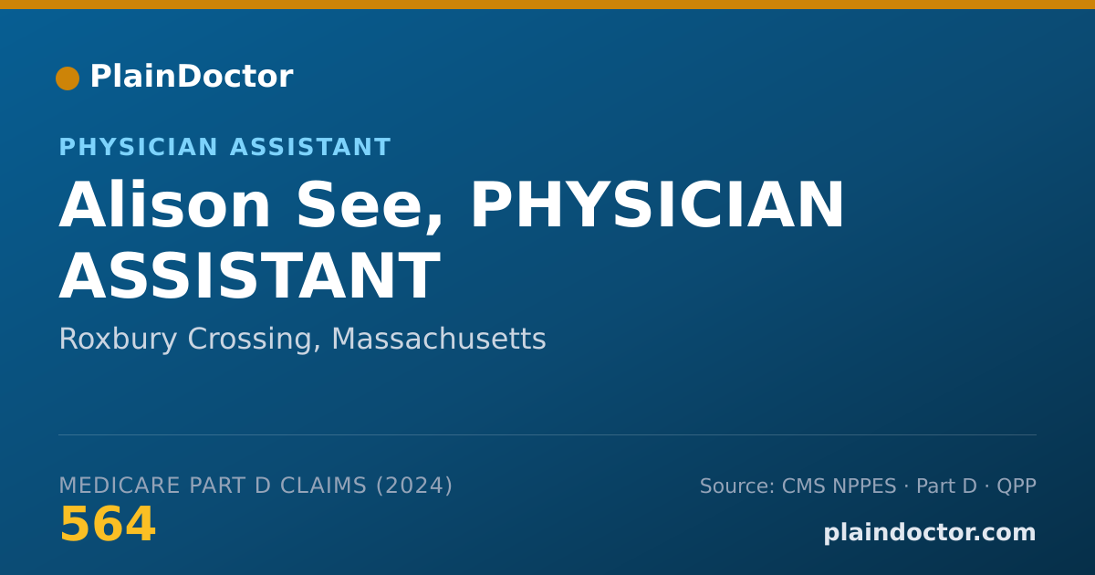 Shareable card for Alison See, PHYSICIAN ASSISTANT - Physician Assistant, Roxbury Crossing, MA