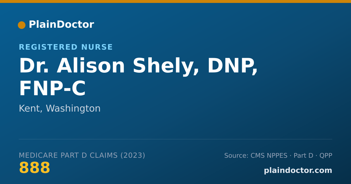 Shareable card for Alison Shely, DNP, FNP-C - Registered Nurse, Kent, WA