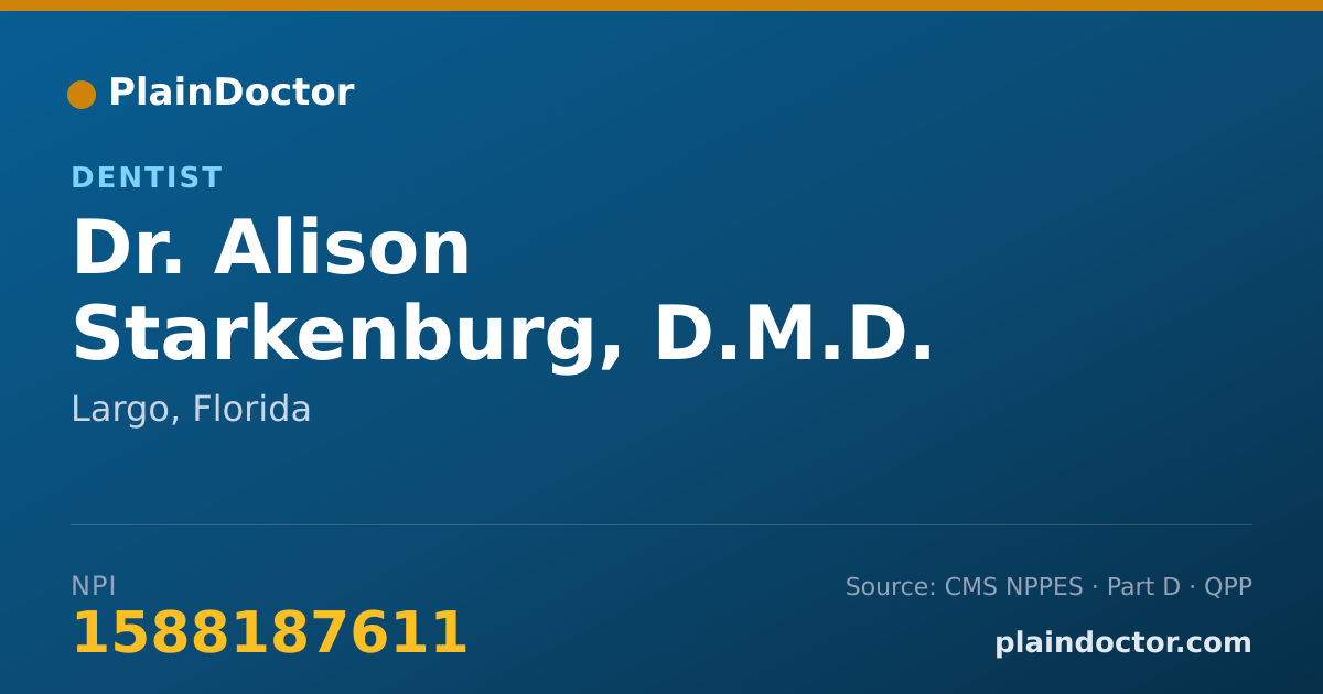Shareable card for Alison Starkenburg, D.M.D. - Dentist, Largo, FL