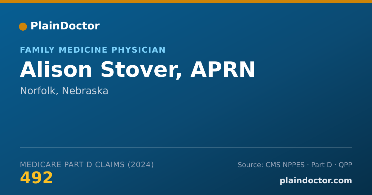 Shareable card for Alison Stover, APRN - Family Medicine Physician, Norfolk, NE