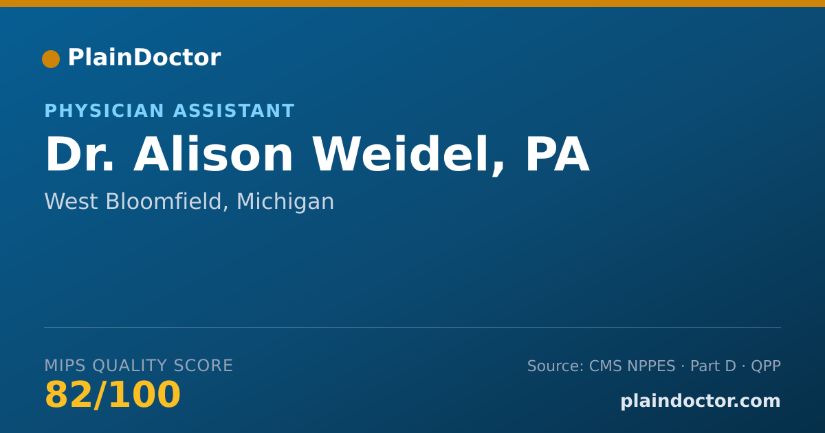 Shareable card for Alison Weidel, PA - Physician Assistant, West Bloomfield, MI