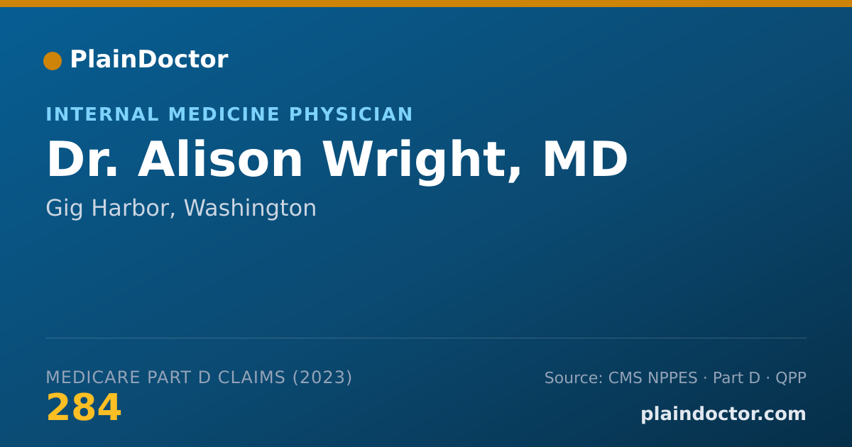Shareable card for Alison Wright, MD - Internal Medicine Physician, Gig Harbor, WA