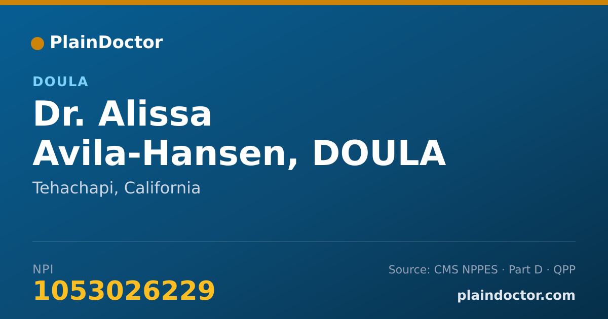Shareable card for Alissa Avila-Hansen, DOULA - Doula, Tehachapi, CA