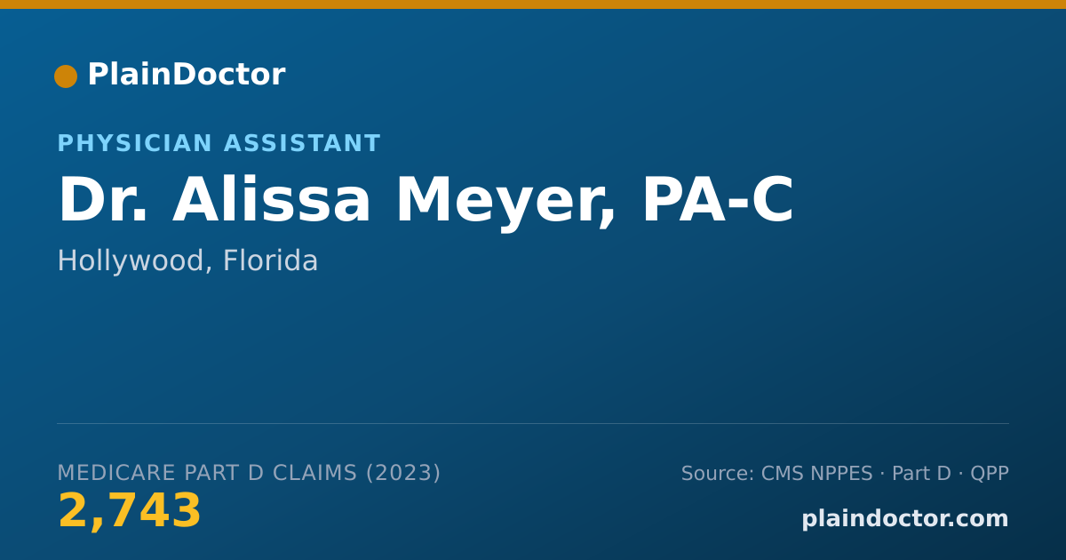 Shareable card for Alissa Meyer, PA-C - Physician Assistant, Hollywood, FL