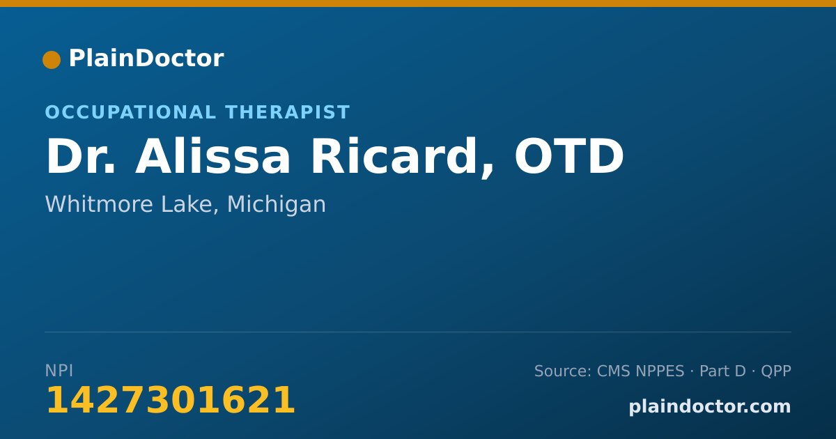 Shareable card for Alissa Ricard, OTD - Occupational Therapist, Whitmore Lake, MI