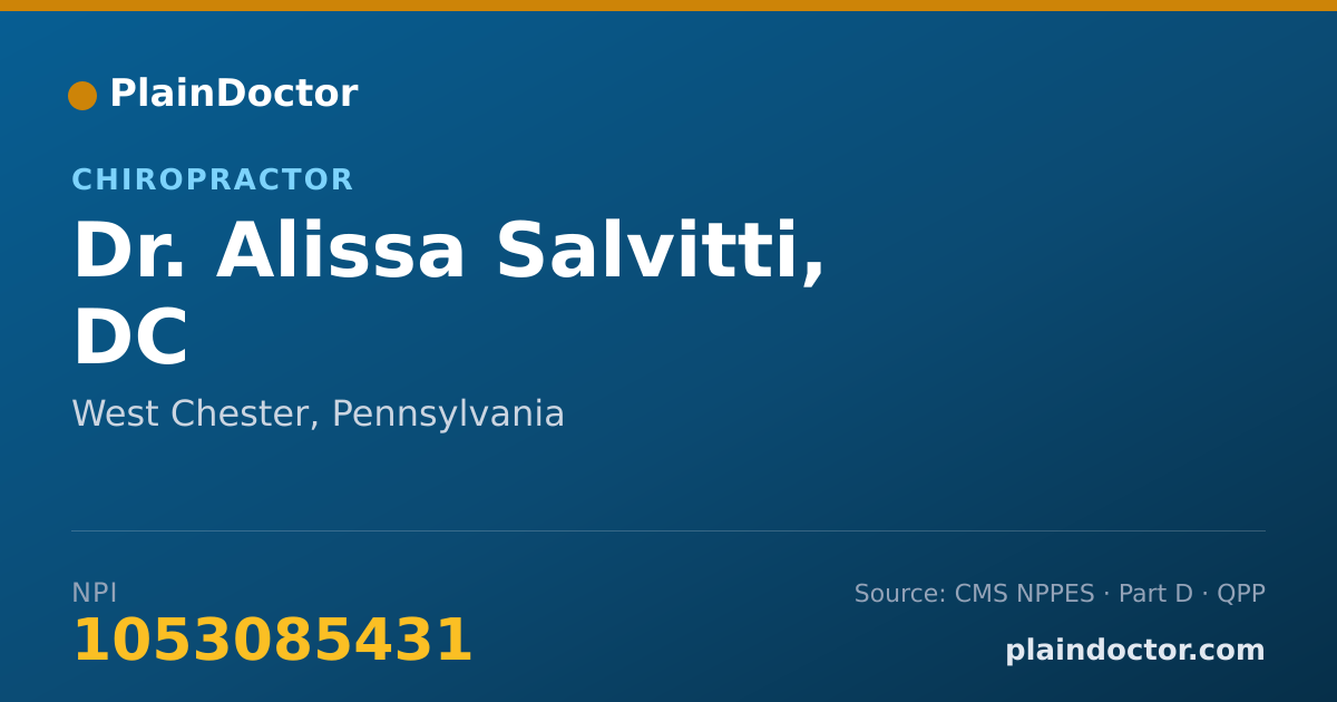 Shareable card for Alissa Salvitti, DC - Chiropractor, West Chester, PA