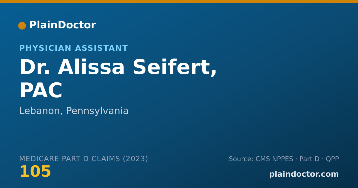 Shareable card for Alissa Seifert, PAC - Physician Assistant, Lebanon, PA