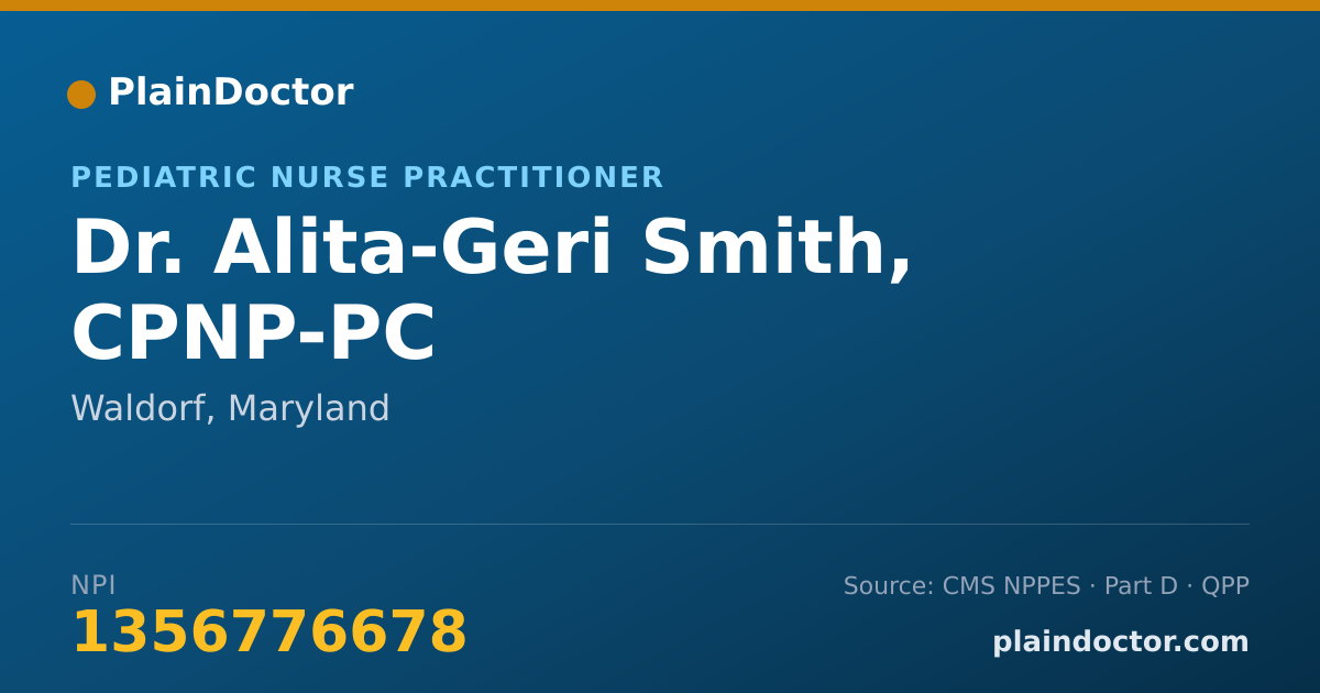 Shareable card for Alita-Geri Smith, CPNP-PC - Pediatric Nurse Practitioner, Waldorf, MD