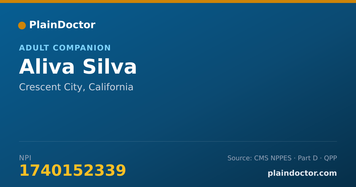 Shareable card for Aliva Silva - Adult Companion, Crescent City, CA