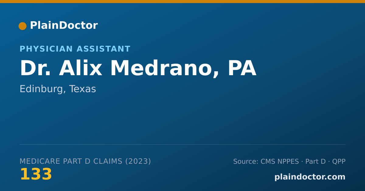 Shareable card for Alix Medrano, PA - Physician Assistant, Edinburg, TX