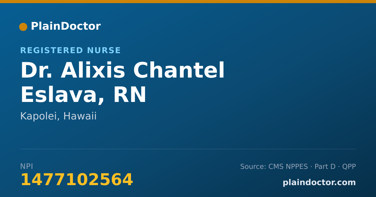 Shareable card for Alixis Chantel Eslava, RN - Registered Nurse, Kapolei, HI