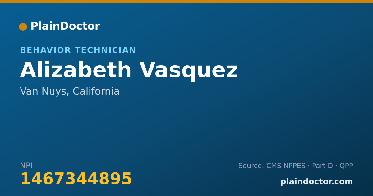 Shareable card for Alizabeth Vasquez - Behavior Technician, Van Nuys, CA