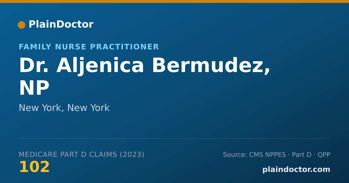 Shareable card for Aljenica Bermudez, NP - Family Nurse Practitioner, New York, NY