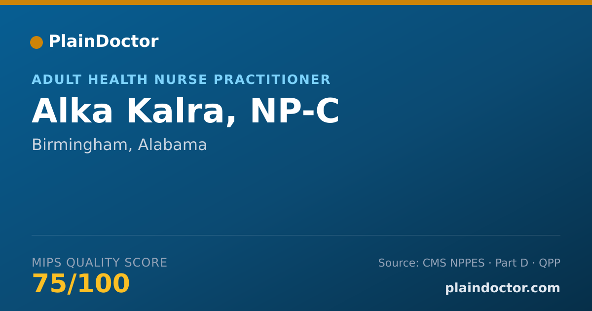 Shareable card for Alka Kalra, NP-C - Adult Health Nurse Practitioner, Birmingham, AL