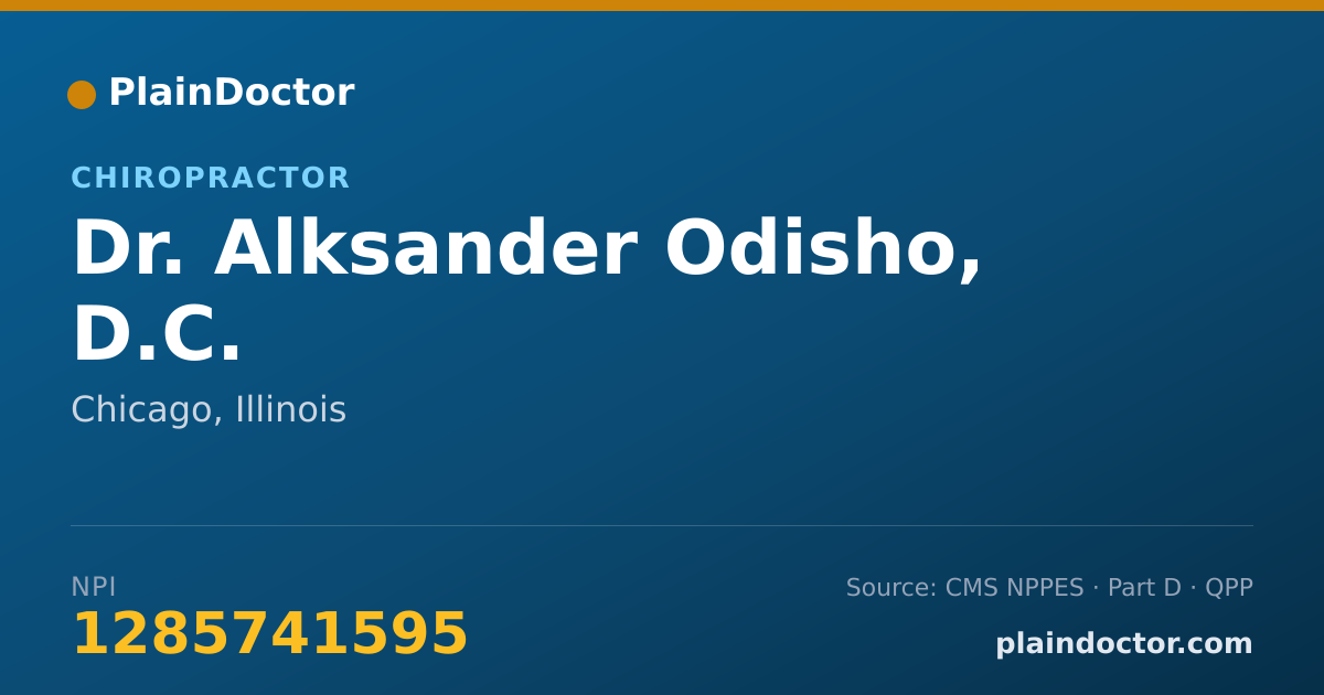 Shareable card for Alksander Odisho, D.C. - Chiropractor, Chicago, IL