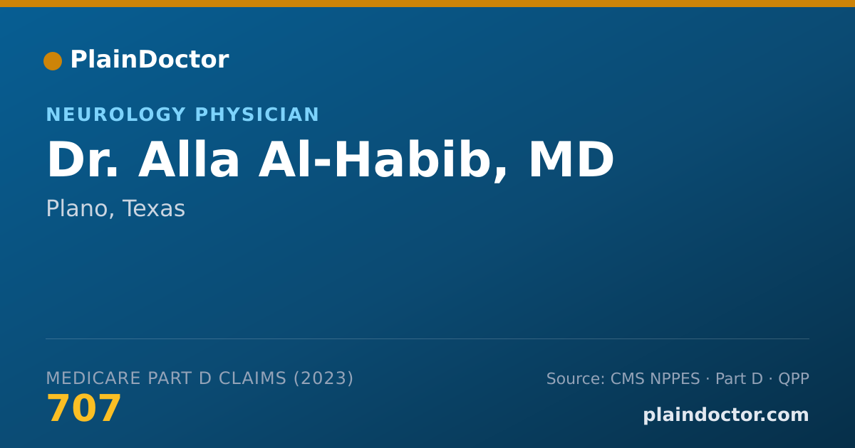 Shareable card for Alla Al-Habib, MD - Neurology Physician, Plano, TX