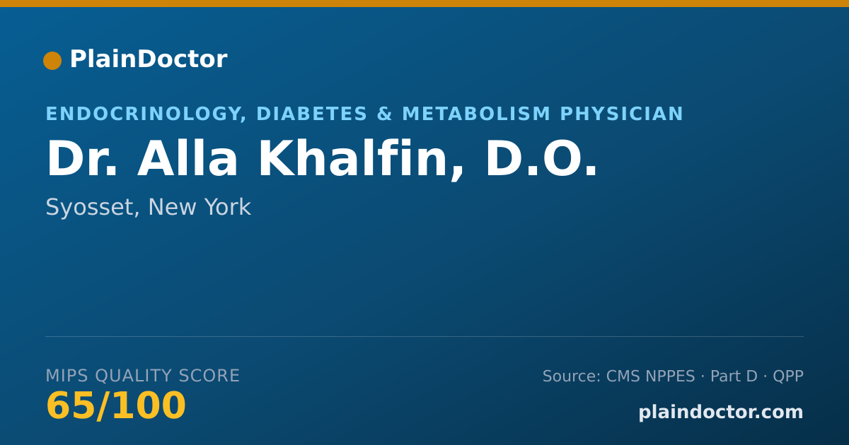 Shareable card for Alla Khalfin, D.O. - Endocrinology, Diabetes & Metabolism Physician, Syosset, NY