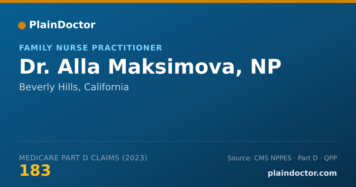 Shareable card for Alla Maksimova, NP - Family Nurse Practitioner, Beverly Hills, CA