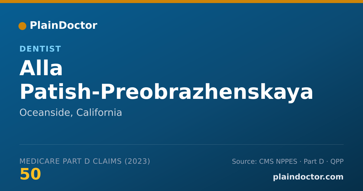 Shareable card for Alla Patish-Preobrazhenskaya - Dentist, Oceanside, CA
