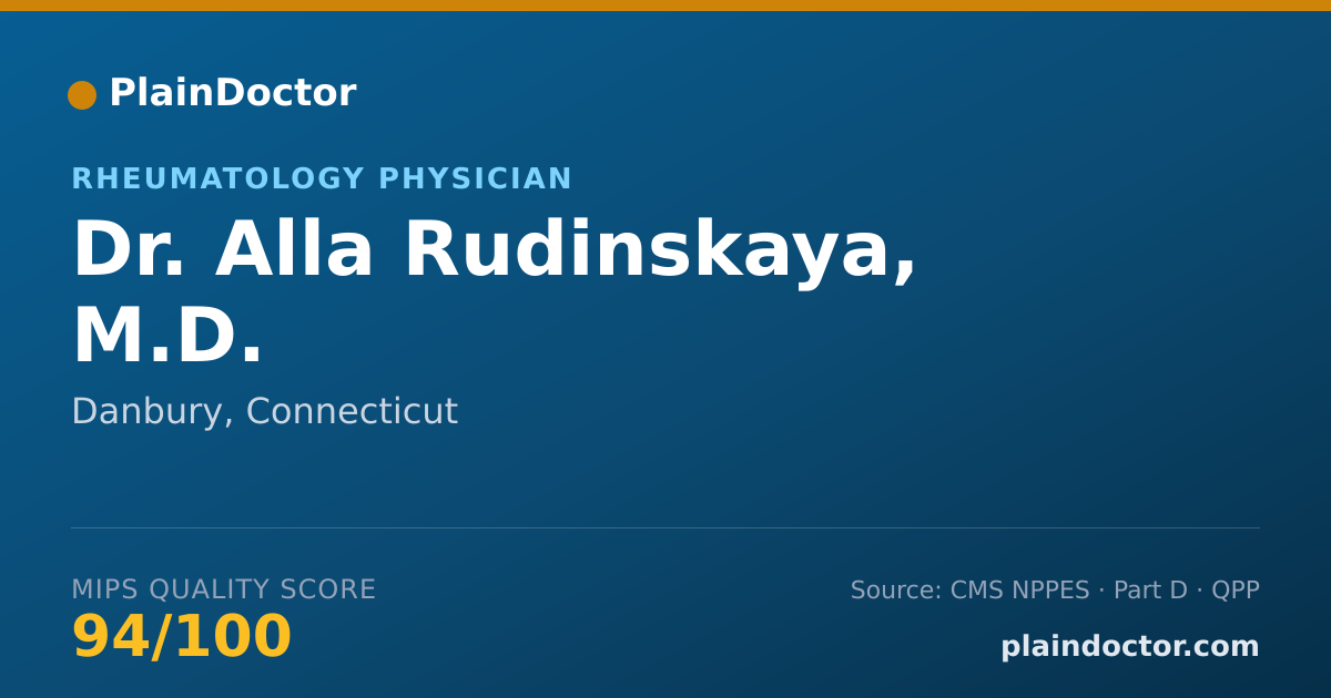 Shareable card for Alla Rudinskaya, M.D. - Rheumatology Physician, Danbury, CT