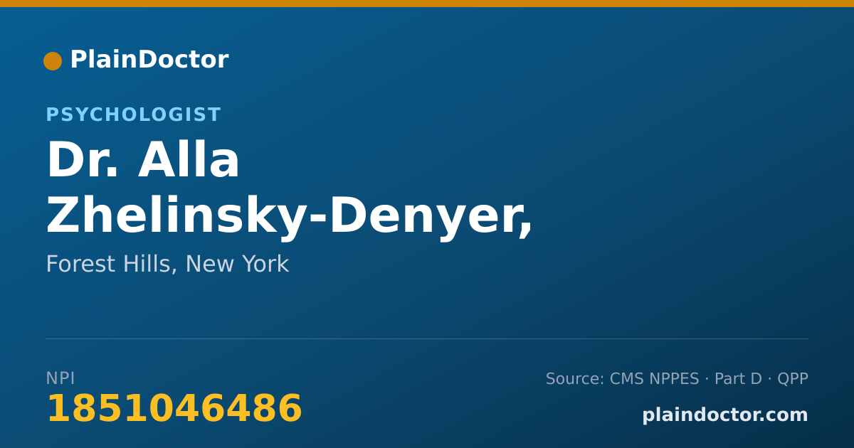 Shareable card for Alla Zhelinsky-Denyer, PSY.D. - Psychologist, Forest Hills, NY