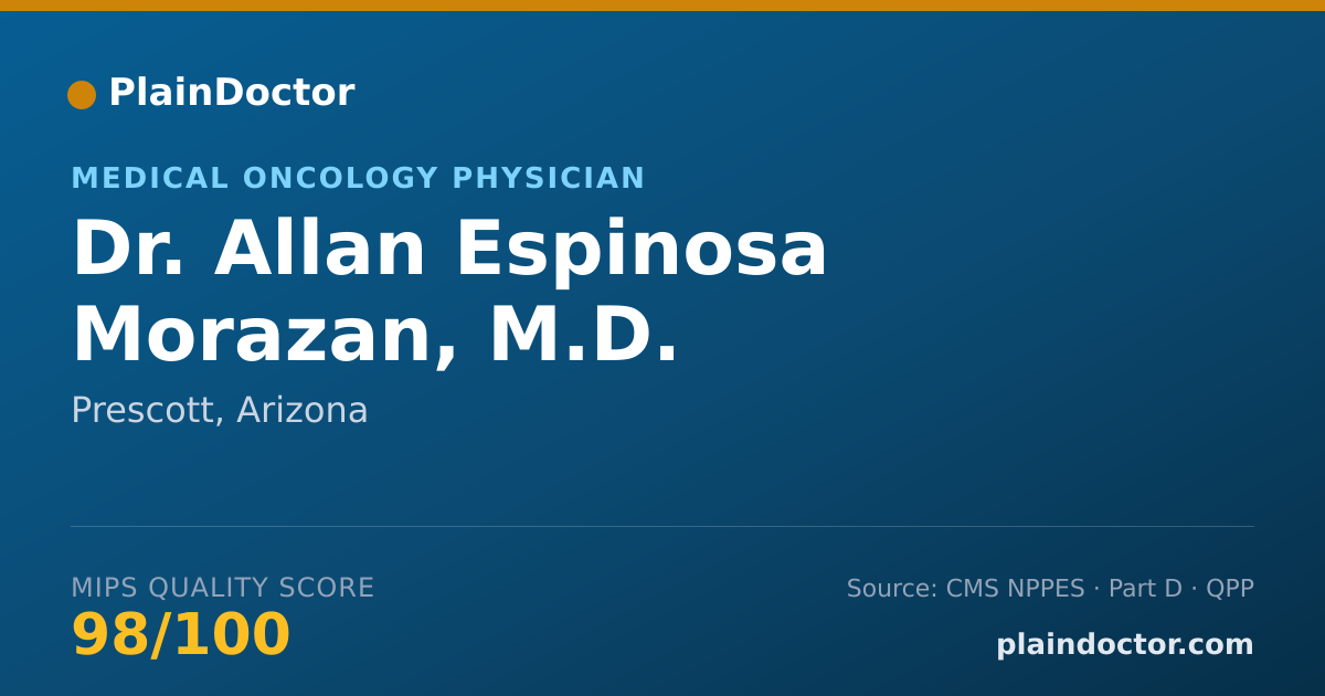 Shareable card for Allan Espinosa Morazan, M.D. - Medical Oncology Physician, Prescott, AZ