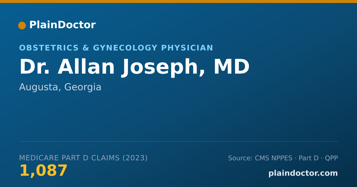 Shareable card for Allan Joseph, MD - Obstetrics & Gynecology Physician, Augusta, GA