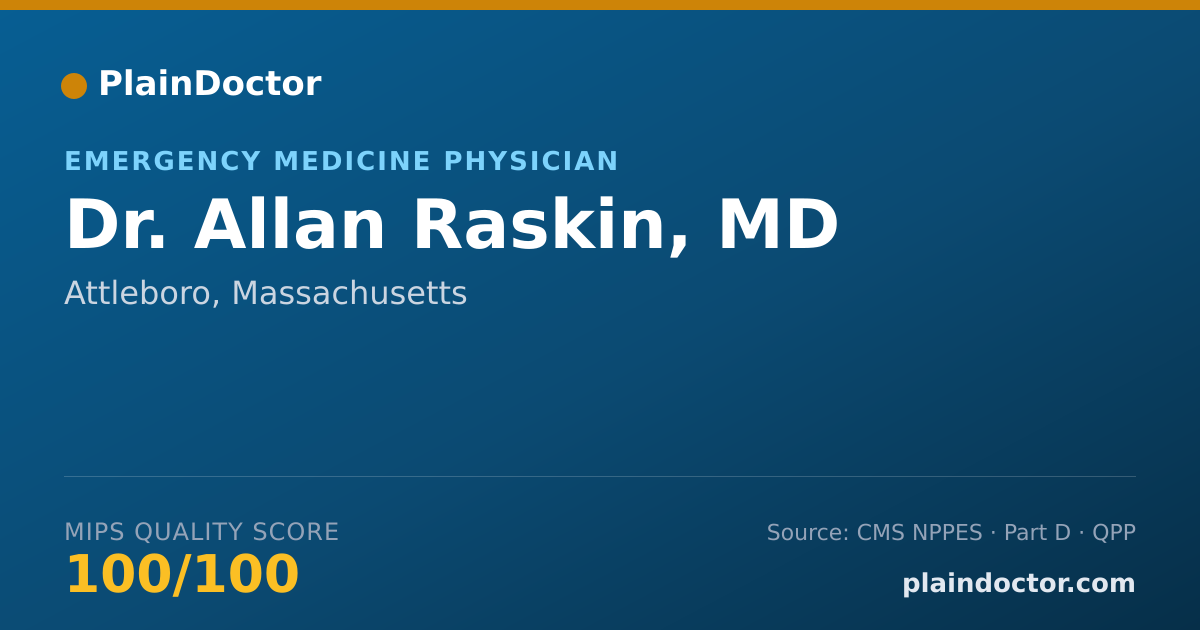 Shareable card for Allan Raskin, MD - Emergency Medicine Physician, Attleboro, MA