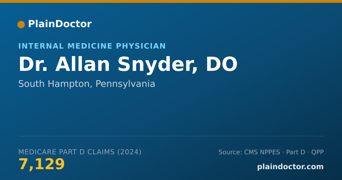 Shareable card for Allan Snyder, DO - Internal Medicine Physician, South Hampton, PA