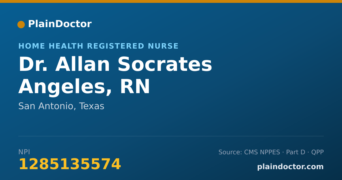 Shareable card for Allan Socrates Angeles, RN - Home Health Registered Nurse, San Antonio, TX
