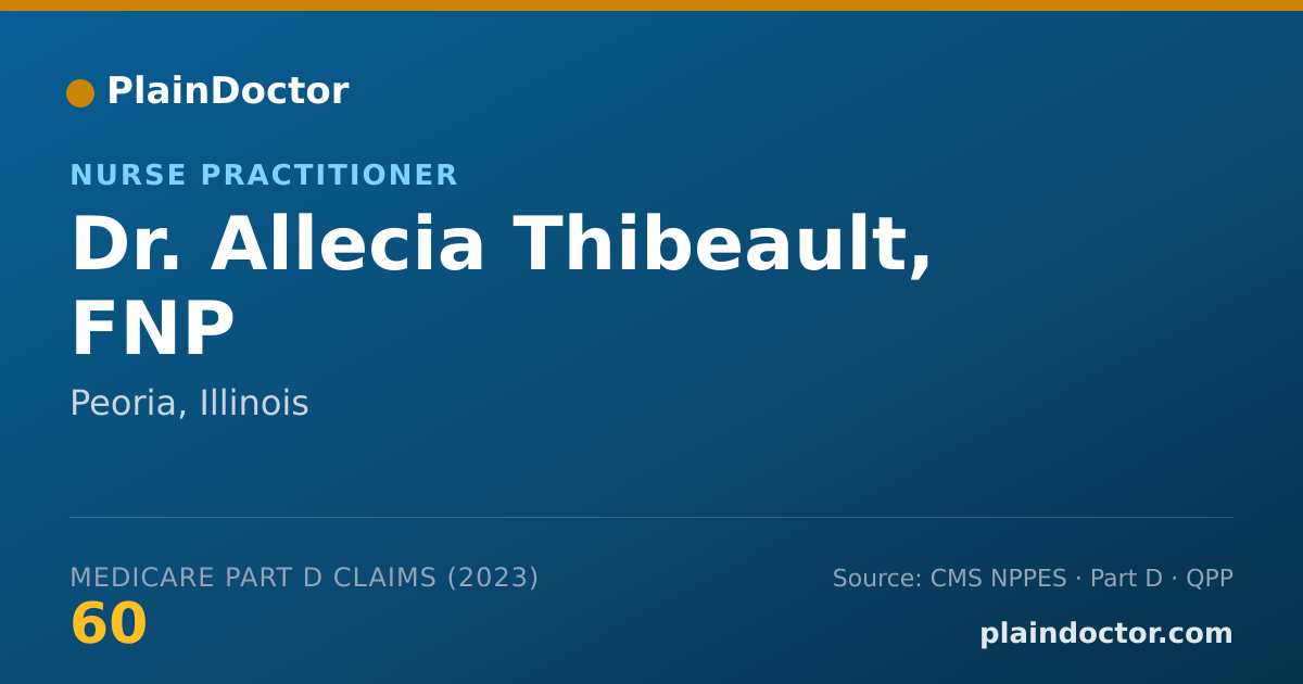 Shareable card for Allecia Thibeault, FNP - Nurse Practitioner, Peoria, IL