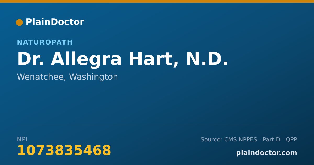 Shareable card for Allegra Hart, N.D. - Naturopath, Wenatchee, WA