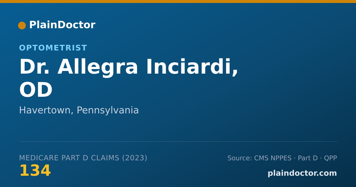 Shareable card for Allegra Inciardi, OD - Optometrist, Havertown, PA