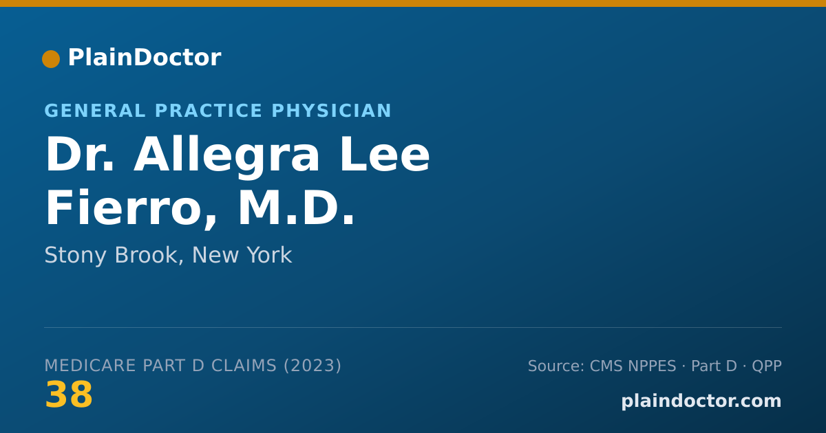 Shareable card for Allegra Lee Fierro, M.D. - General Practice Physician, Stony Brook, NY