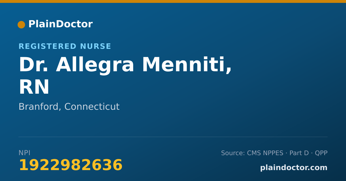 Shareable card for Allegra Menniti, RN - Registered Nurse, Branford, CT