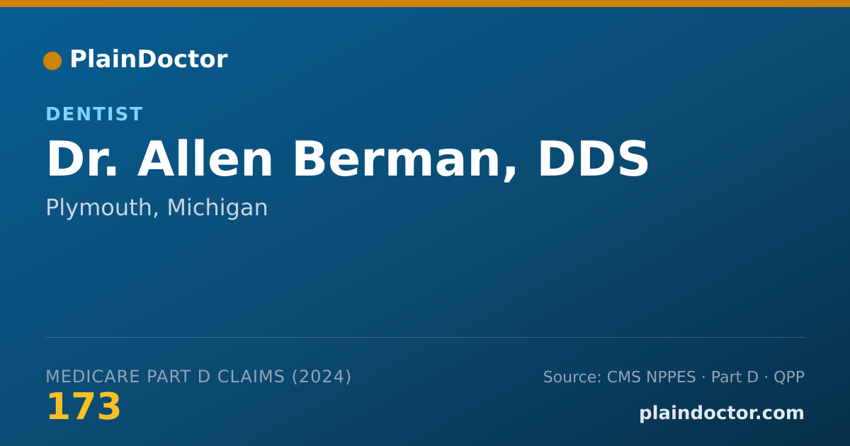 Shareable card for Allen Berman, DDS - Dentist, Plymouth, MI