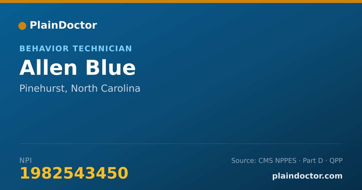Shareable card for Allen Blue - Behavior Technician, Pinehurst, NC
