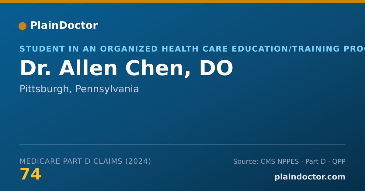 Shareable card for Allen Chen, DO - Student in an Organized Health Care Education/Training Program, Pittsburgh, PA
