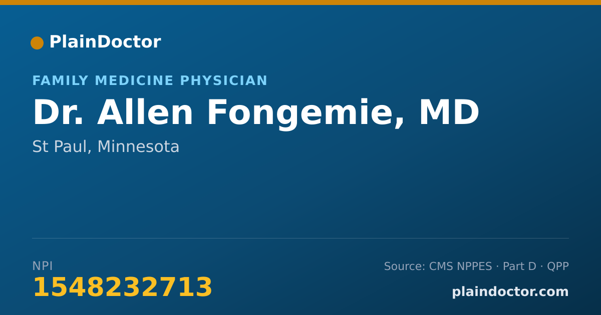 Shareable card for Allen Fongemie, MD - Family Medicine Physician, St Paul, MN